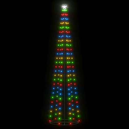 Albero di Natale a Cono con 136 LED Colorati 70x240 cm