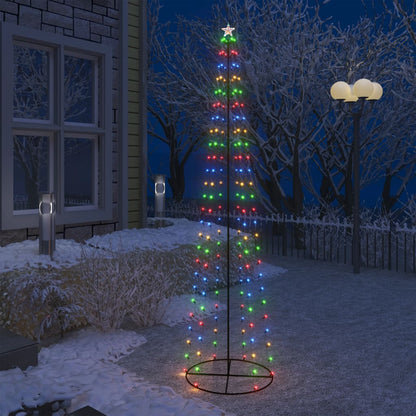 Albero di Natale a Cono con 136 LED Colorati 70x240 cm