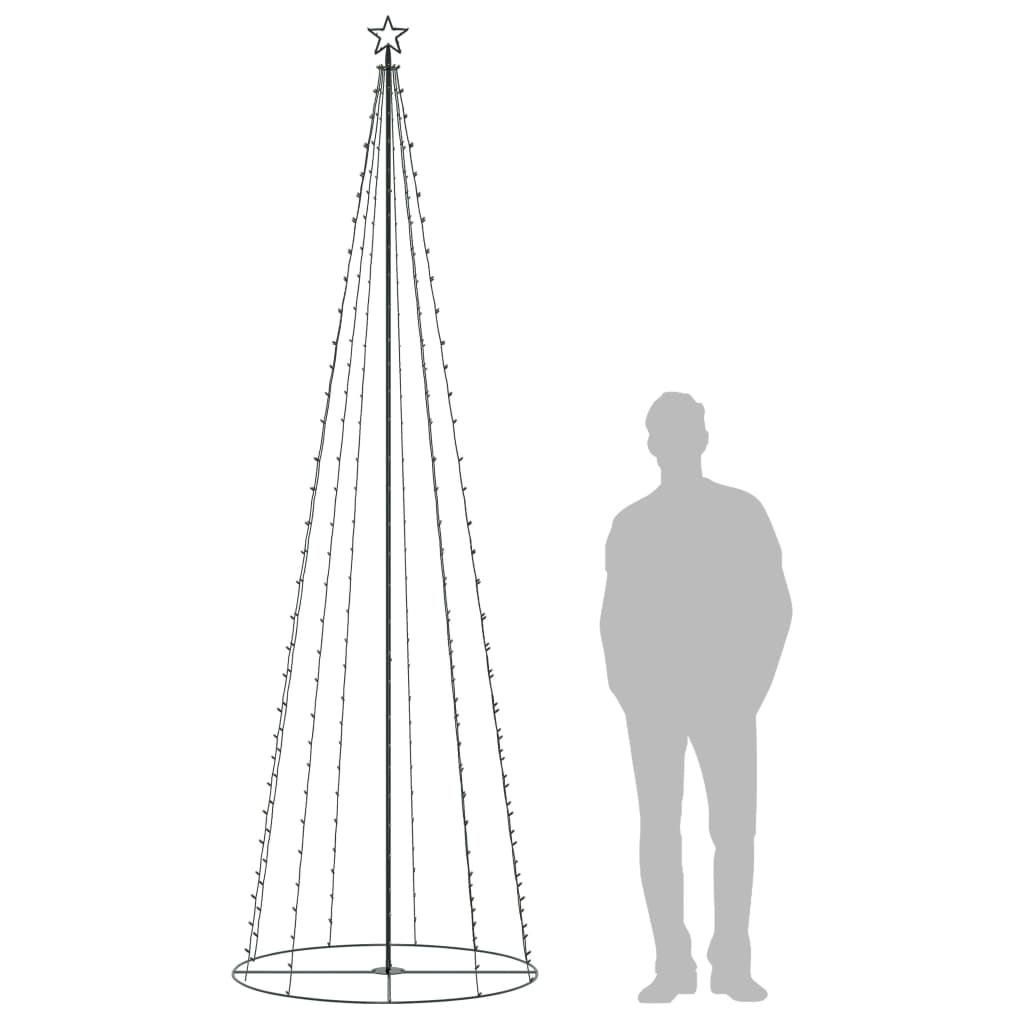 Albero di Natale a Cono con 330 LED Bianco Caldo 100x300 cm