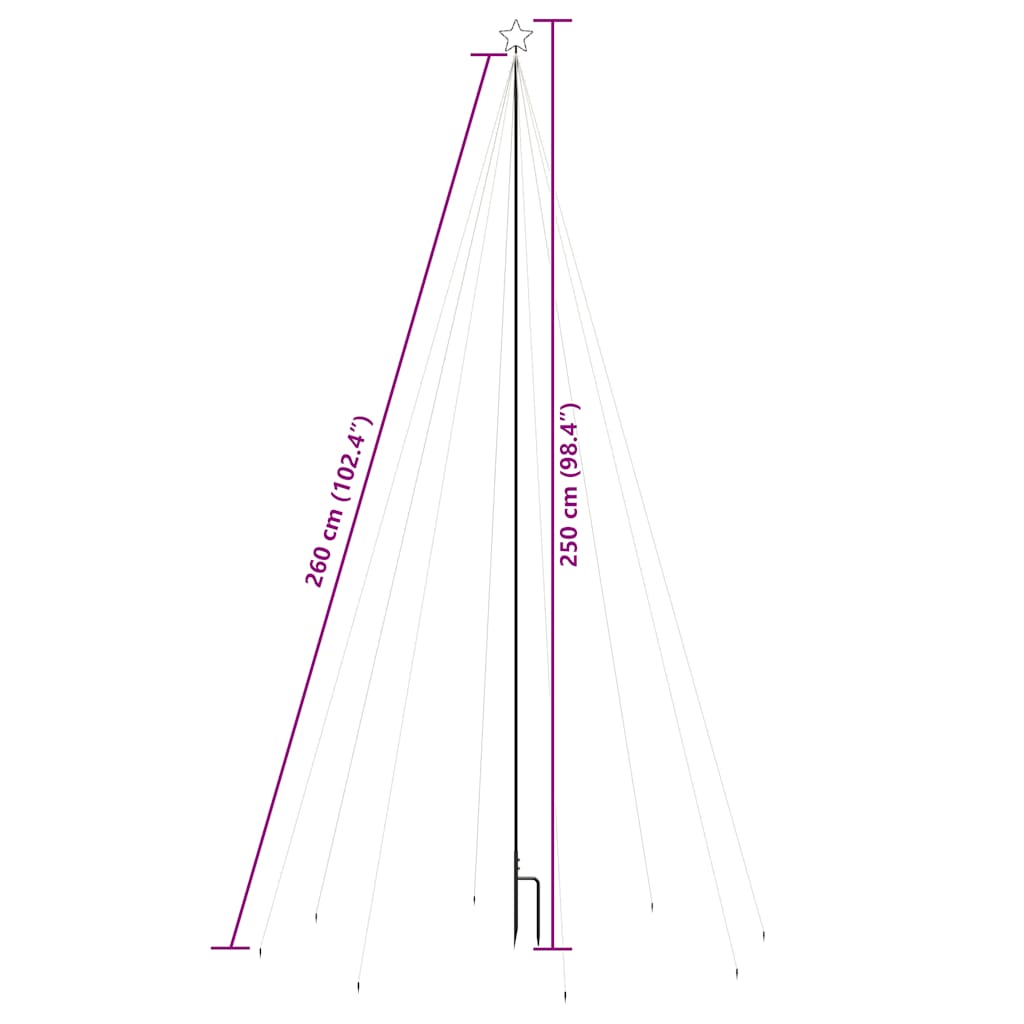 Albero di Natale Cascata Luci LED Interni Esterni 400 LED 2,5 m | homemem39