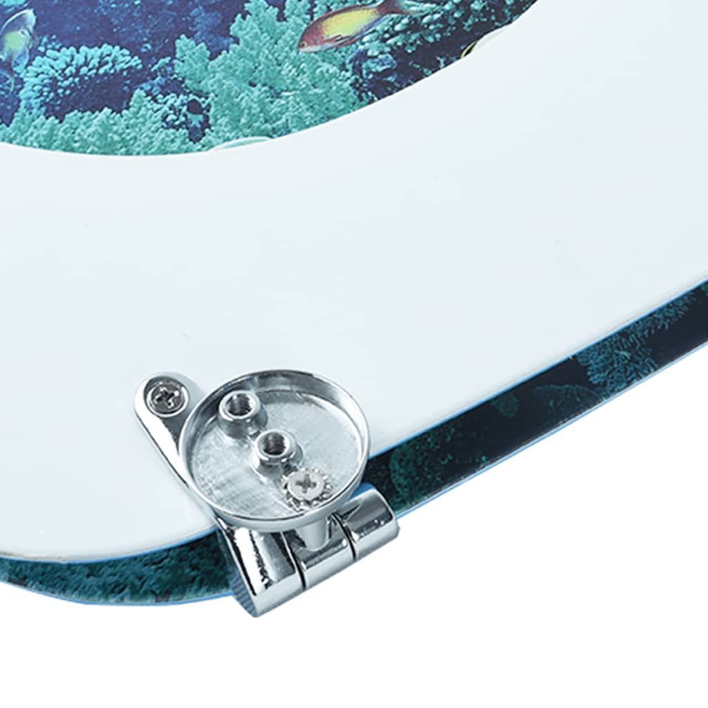 Tavoletta WC con Coperchio MDF Design Fondo Mare