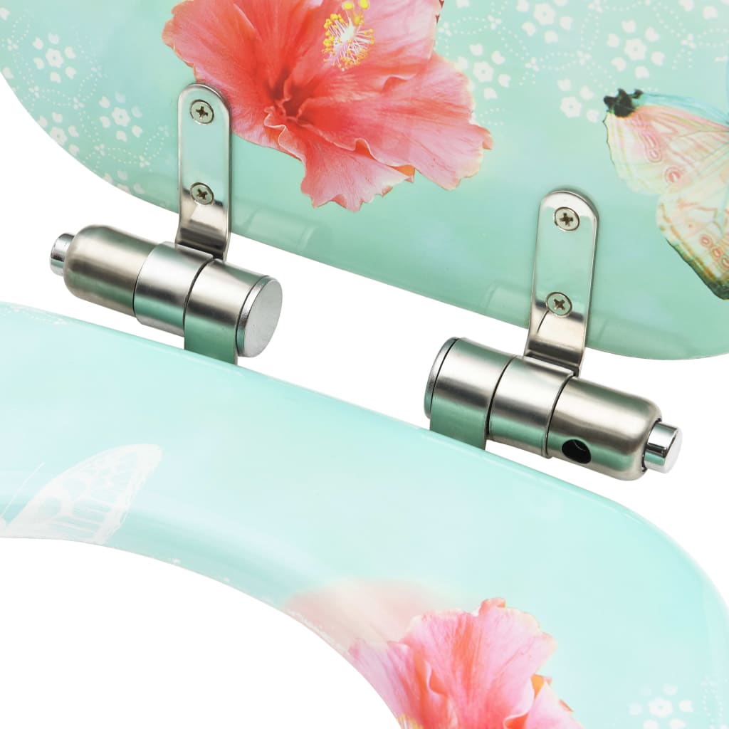 Tavoletta WC Coperchio Chiusura Morbida MDF Design Fenicottero - homemem39