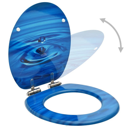 Tavoletta WC a Chiusura Ammortizzata in MDF Blu Goccia d'Acqua | homemem39