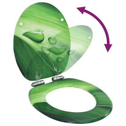 Tavoletta WC Coperchio Chiusura Morbida MDF Verde Goccia Acqua | homemem39