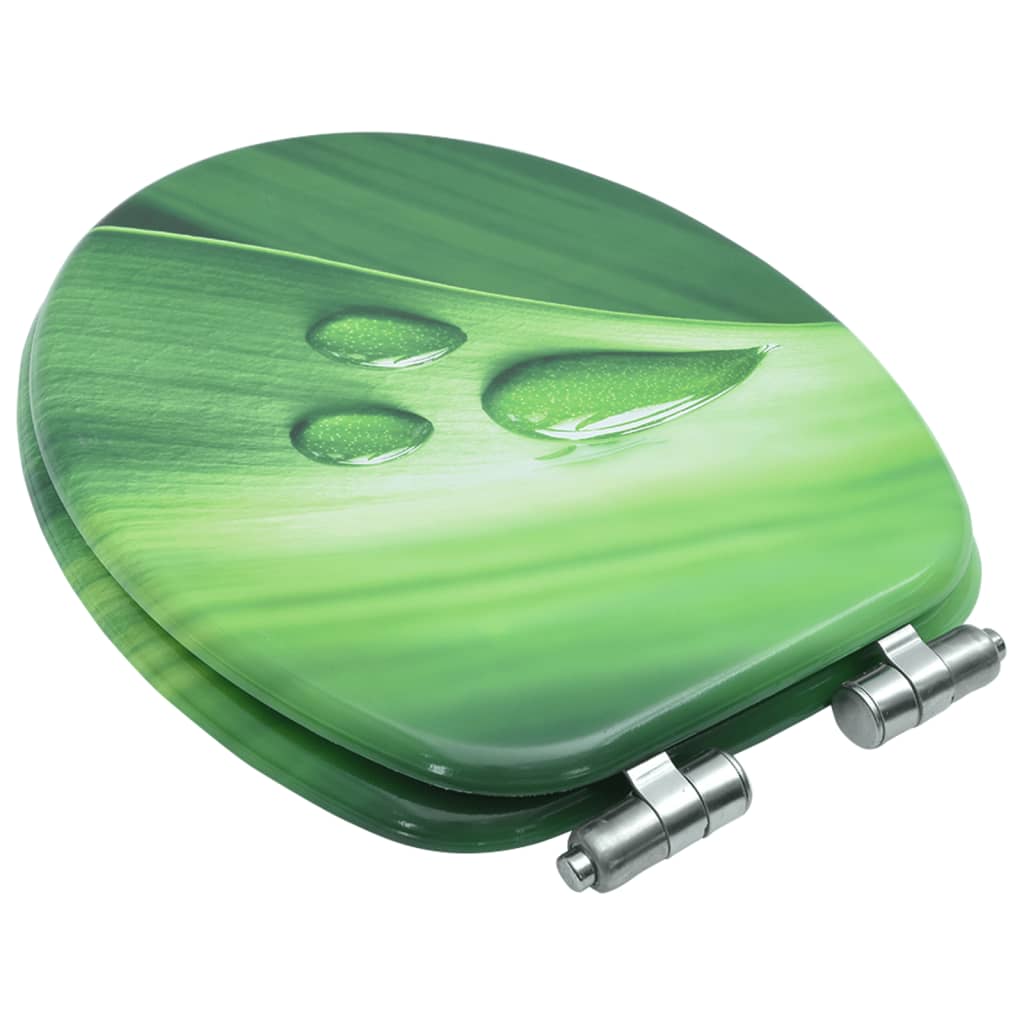 Tavoletta WC Coperchio Chiusura Morbida MDF Verde Goccia Acqua