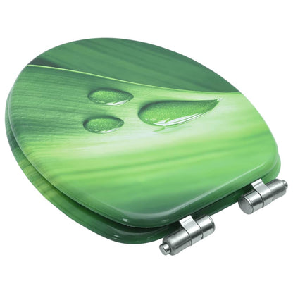 Tavoletta WC Coperchio Chiusura Morbida MDF Verde Goccia Acqua