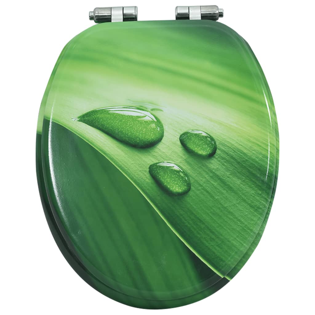 Tavoletta WC Coperchio Chiusura Morbida MDF Verde Goccia Acqua | homemem39