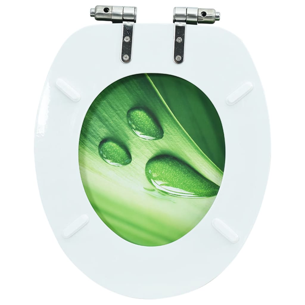 Tavoletta WC Coperchio Chiusura Morbida MDF Verde Goccia Acqua | homemem39
