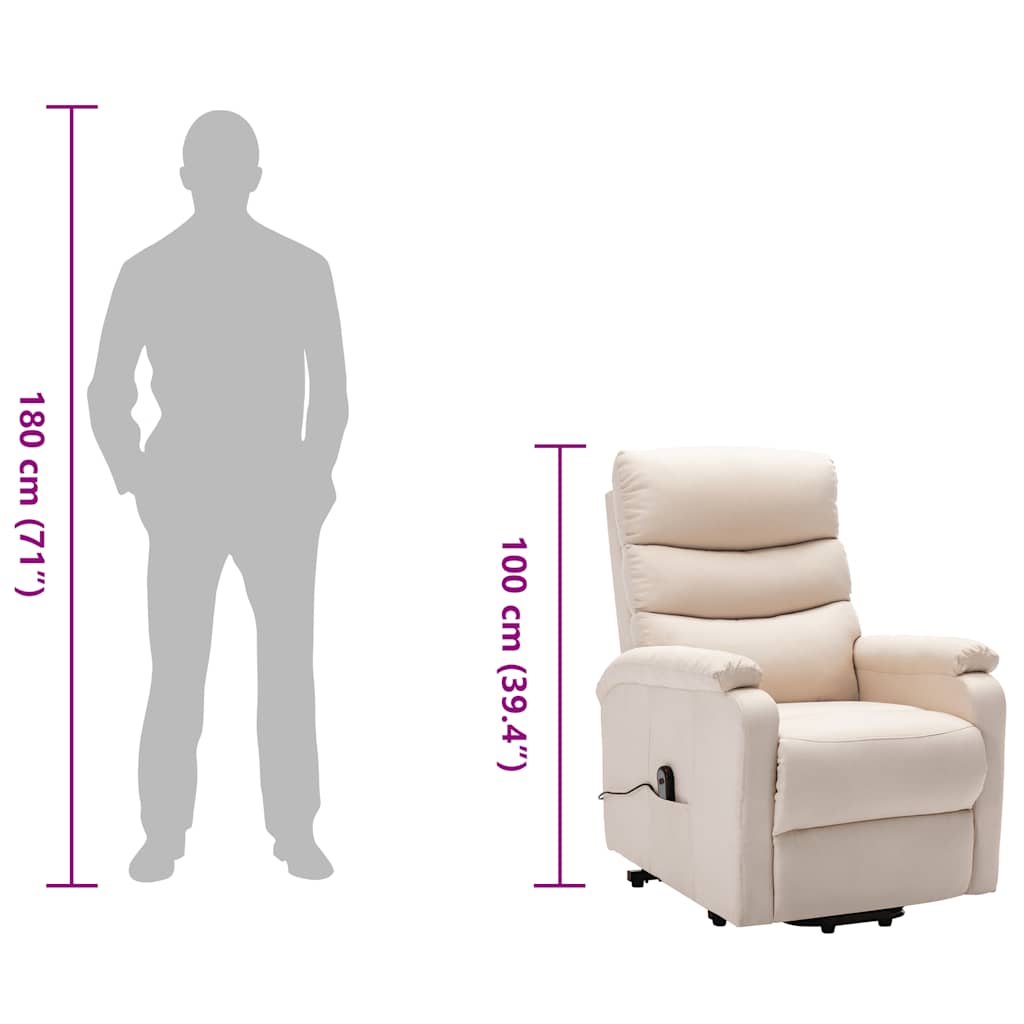 Poltrona Alzapersona Crema in Tessuto