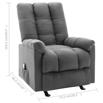 Poltrona Massaggiante Reclinabile Grigio Chiaro in Tessuto | homemem39