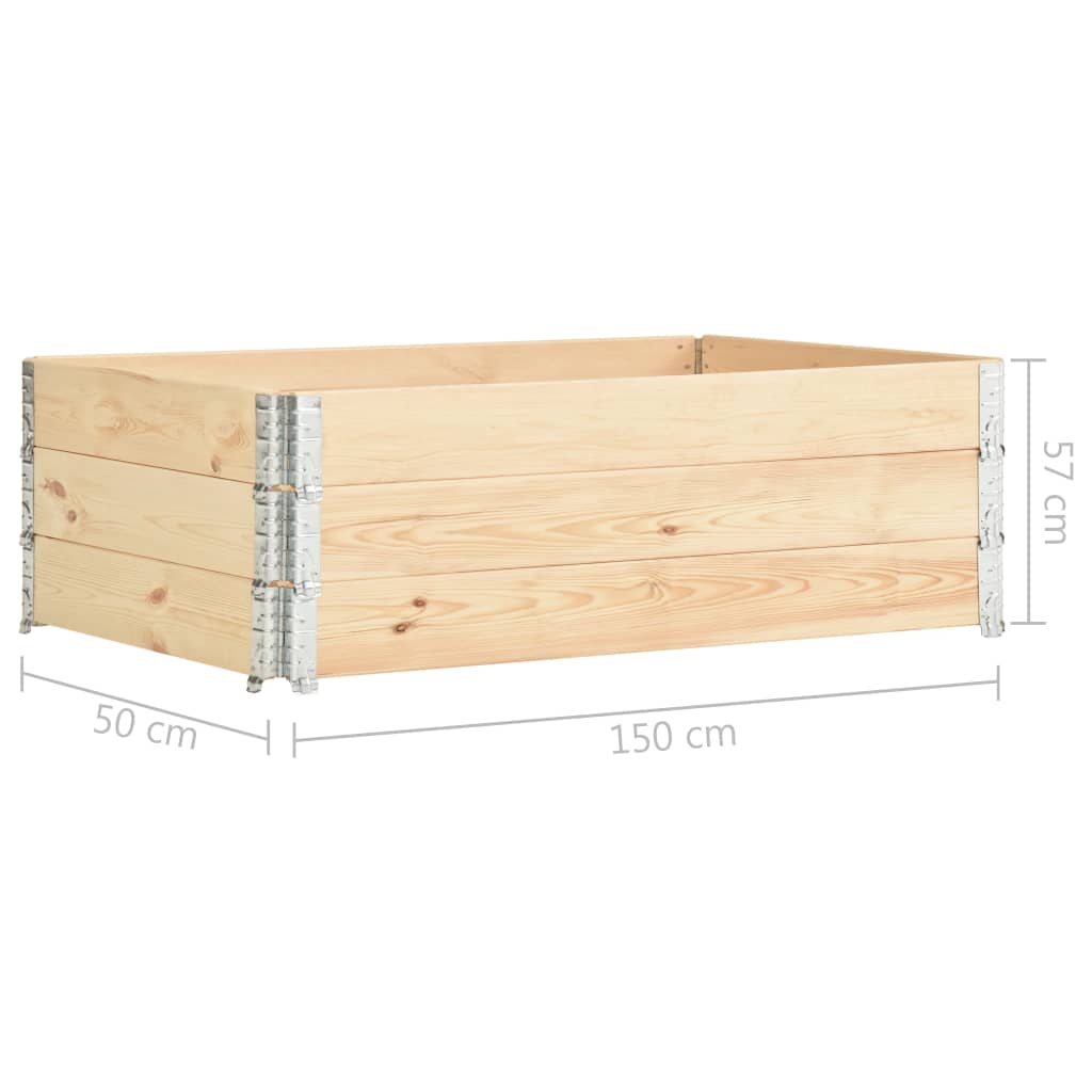 Fioriere Rialzate 3 pz 50x150 cm in Legno Massello di Pino