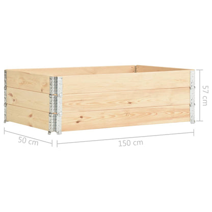 Fioriere Rialzate 3 pz 50x150 cm in Legno Massello di Pino