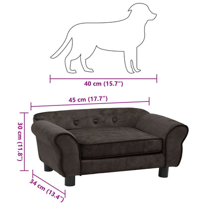 Divano per Cani Marrone 72x45x30 cm in Peluche - homemem39