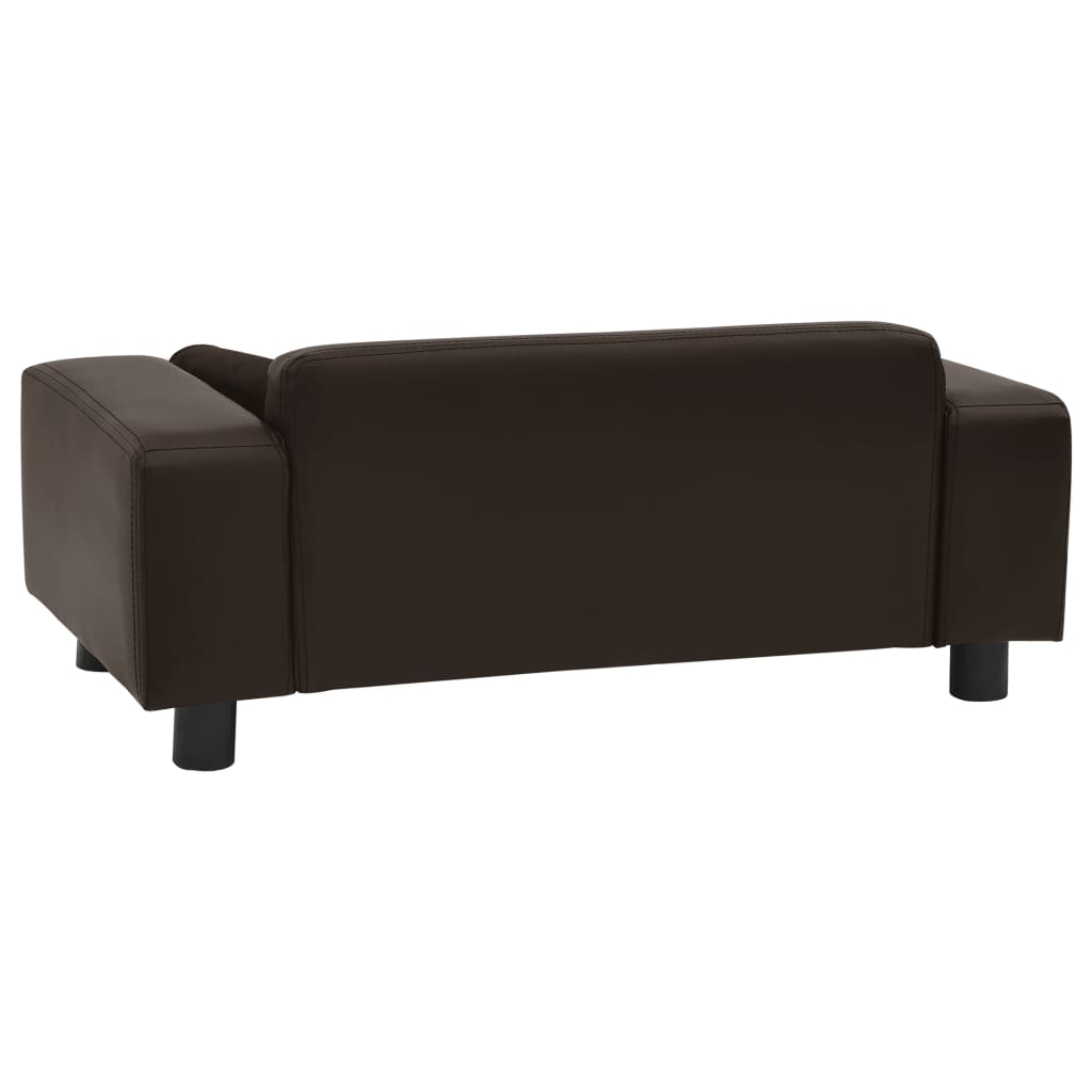 Braunes Hundesofa 81x43x31 cm aus Plüsch und Kunstleder