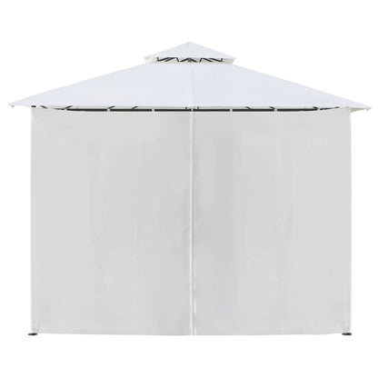 Gazebo con Tende 600x298x270 cm Bianco 180g/m²