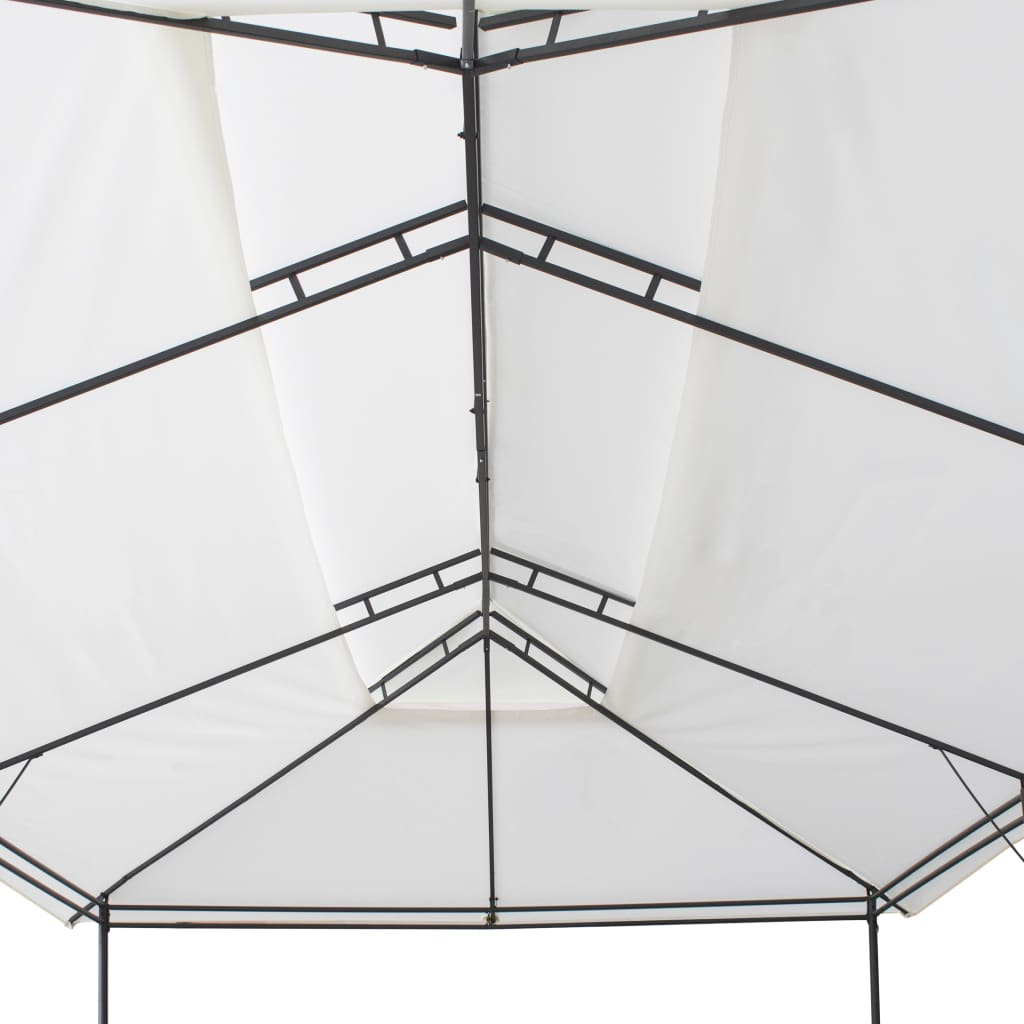 Gazebo con Tende 600x298x270 cm Bianco 180g/m² - homemem39