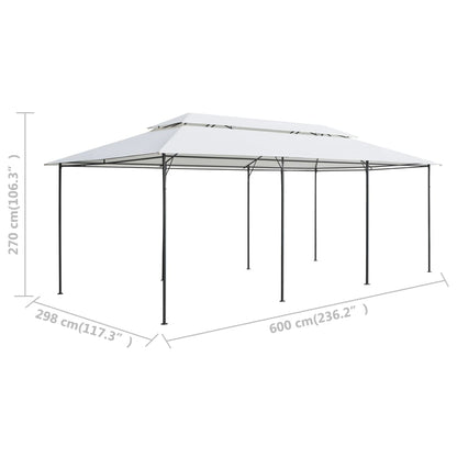 Gazebo con Tende 600x298x270 cm Bianco 180g/m² - homemem39