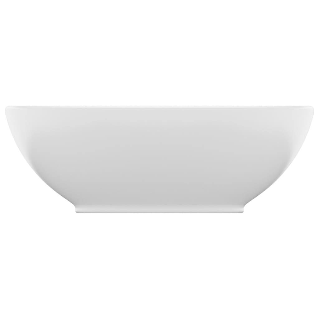 Lavandino Lusso Ovale Bianco Opaco 40x33 cm in Ceramica