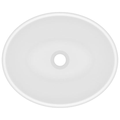 Lavandino Lusso Ovale Bianco Opaco 40x33 cm in Ceramica