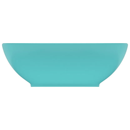 Luxury Oval Light Green Matt Ceramic Sink 40x33 cm