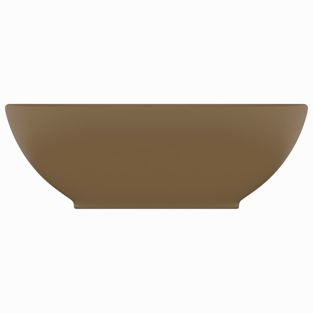 Lavandino Lusso Ovale Crema Opaco 40x33 cm in Ceramica | homemem39