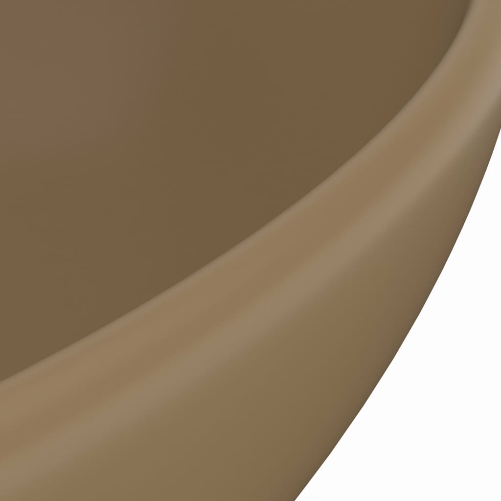 Lavandino Lusso Ovale Crema Opaco 40x33 cm in Ceramica | homemem39