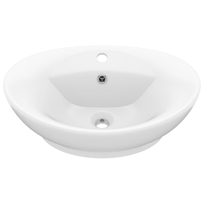 Lavandino con Troppopieno Ovale Bianco Opaco 58,5x39cm Ceramica - homemem39