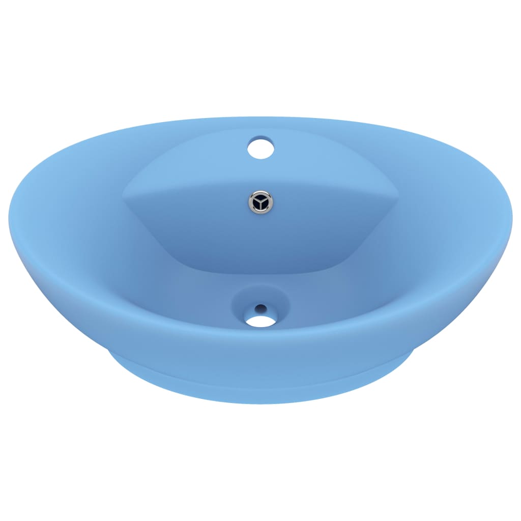 Lavabo con Troppopieno Ovale Azzurro Opaco 58,5x39 cm Ceramica - homemem39
