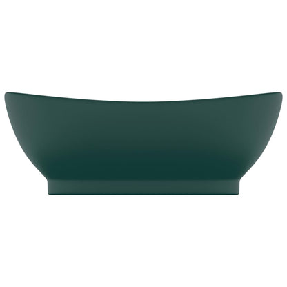 Lavabo Troppopieno Ovale Verde Scuro Opaco 58,5x39cm Ceramica - homemem39