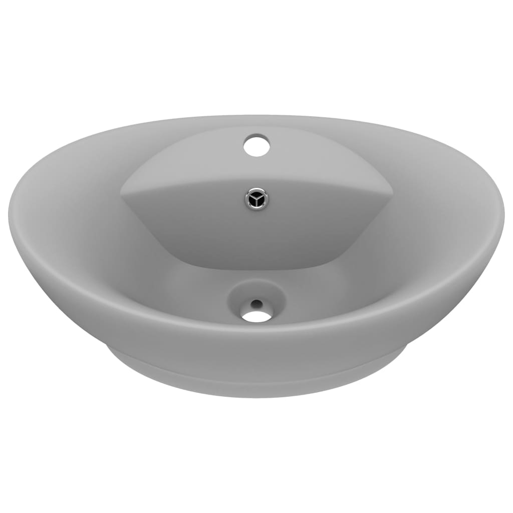 Lavabo con Troppopieno Ovale Turchese Grigio 58,5x39 cm Ceramica | homemem39