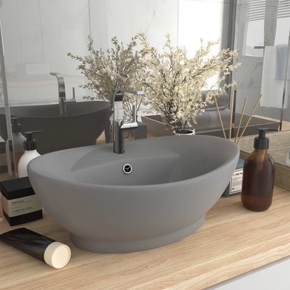 Lavabo con Troppopieno Ovale Turchese Grigio 58,5x39 cm Ceramica | homemem39