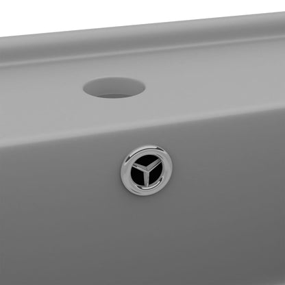 Lavabo con Troppopieno Cubico Grigio Opaco 41x41 cm in Ceramica | homemem39