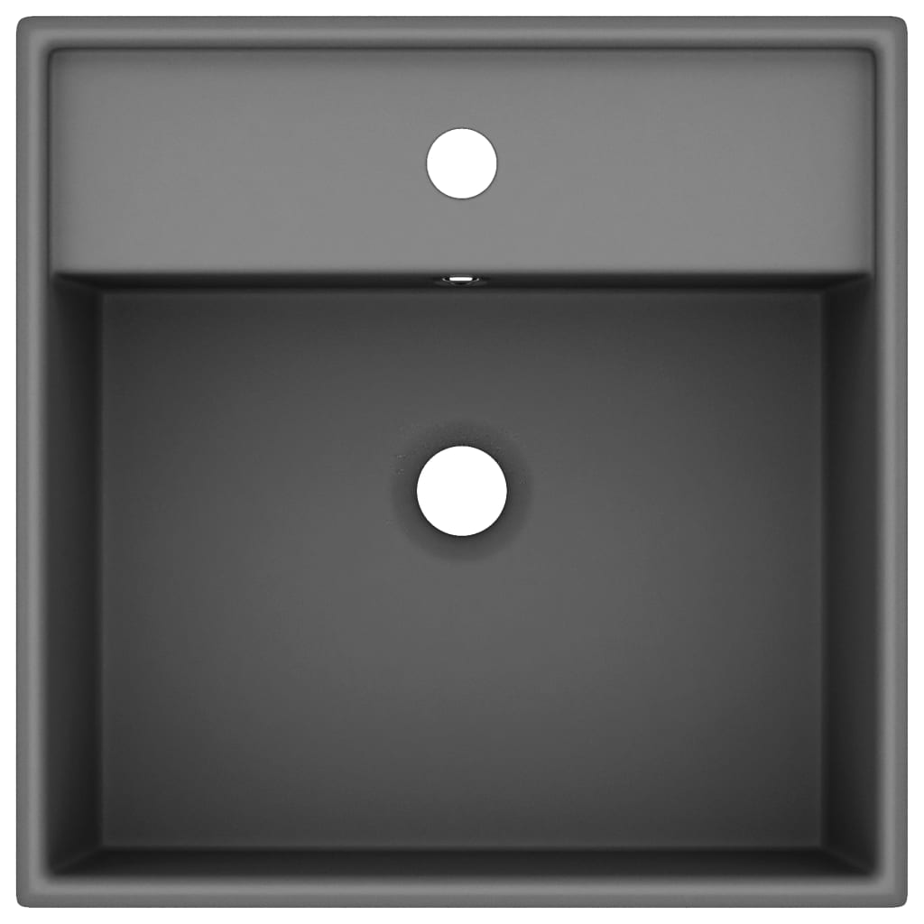 Lavabo con Troppopieno Quadrato Grigio Opaco 41x41 cm Ceramica | homemem39