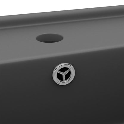 Lavabo con Troppopieno Quadrato Grigio Opaco 41x41 cm Ceramica - homemem39