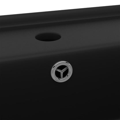 Lavabo Troppopieno Quadrato Nero Opaco 41x41cm Ceramica | homemem39