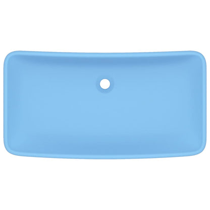 Lavabo Lusso Rettangolare Azzurro Opaco 71x38 cm in Ceramica - homemem39