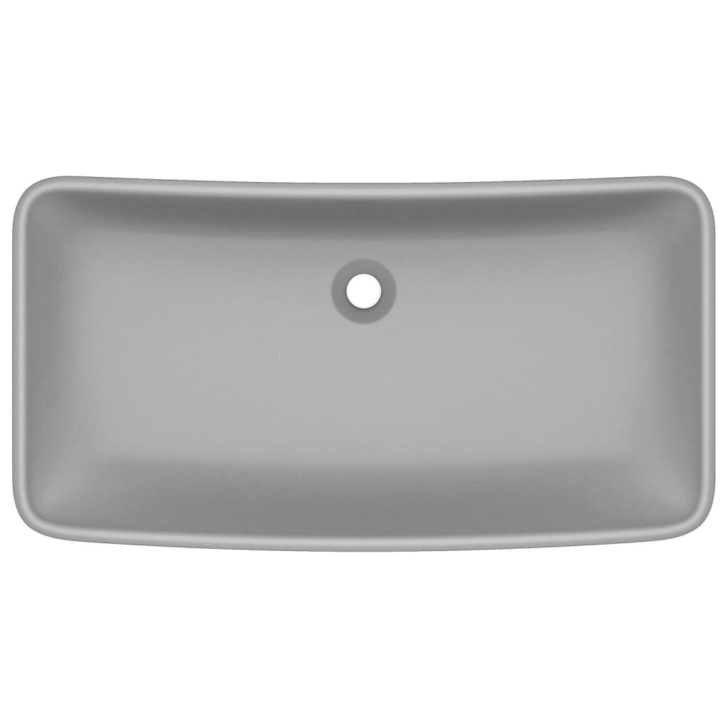 Lavabo Lusso Rettangolare Grigio Chiaro Opaco 71x38 cm Ceramica - homemem39