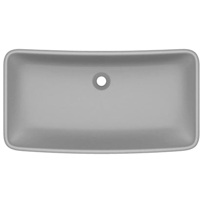 Lavabo Lusso Rettangolare Grigio Chiaro Opaco 71x38 cm Ceramica - homemem39