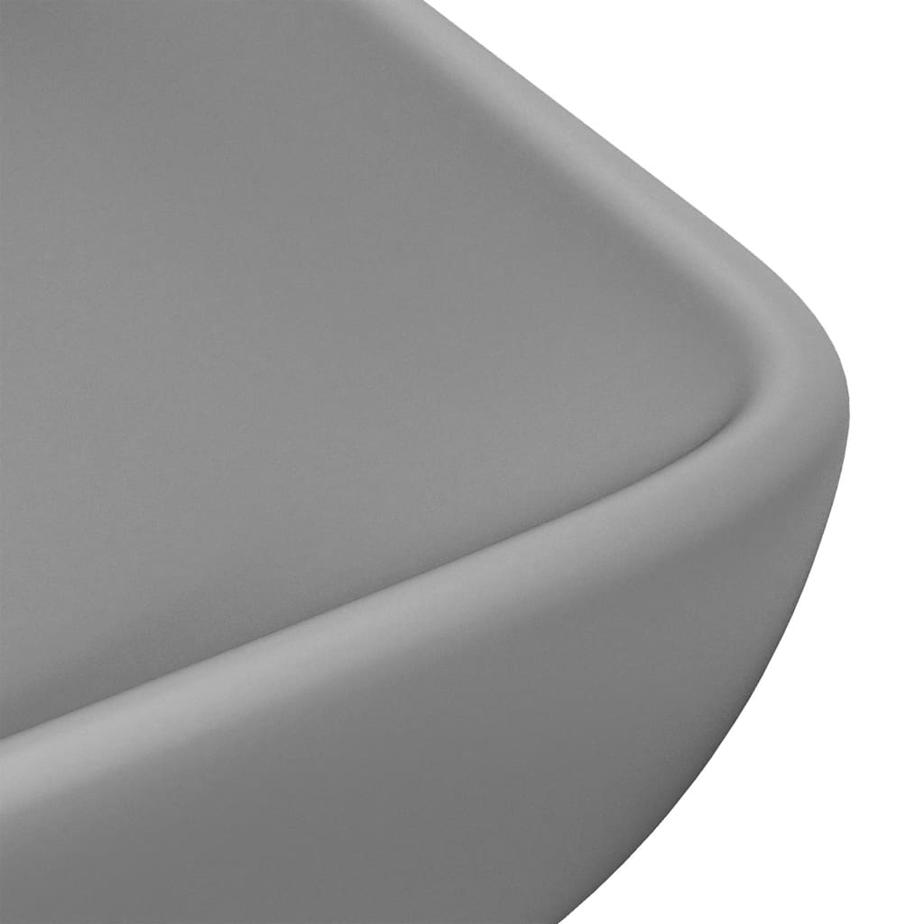 Lavabo Lusso Rettangolare Grigio Chiaro Opaco 71x38 cm Ceramica - homemem39