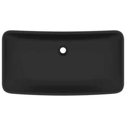 Lavandino Lusso Rettangolare Nero Opaco 71x38 cm in Ceramica - homemem39