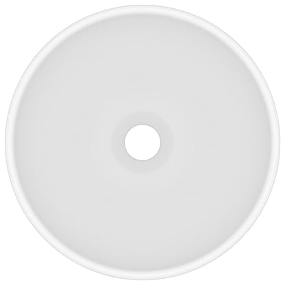 Lavandino Lusso Rotondo Bianco Opaco 32,5x14 cm in Ceramica - homemem39