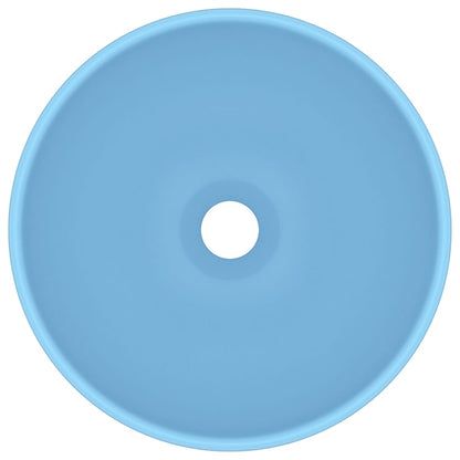 Lavandino Lusso Rotondo Azzurro Opaco 32,5x14 cm in Ceramica - homemem39