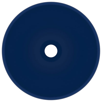 Lavandino Lusso Rotondo Blu Scuro Opaco 32,5x14 cm in Ceramica - homemem39
