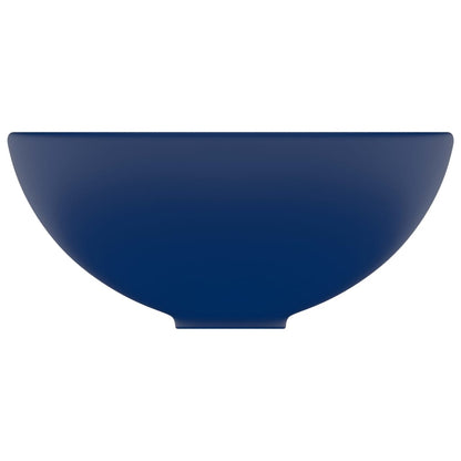 Lavandino Lusso Rotondo Blu Scuro Opaco 32,5x14 cm in Ceramica