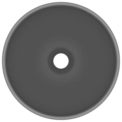 Lavandino Lusso Rotondo Grigio Scuro Opaco 32,5x14 cm Ceramica - homemem39