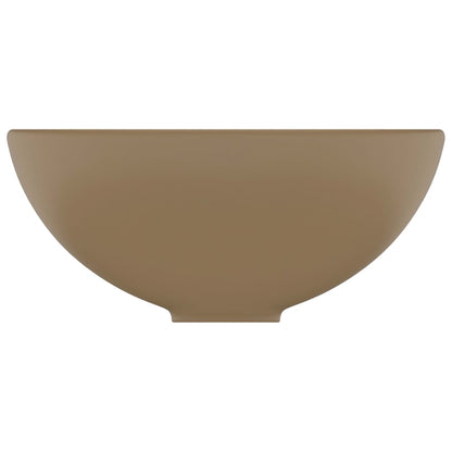 Lavandino Lusso Rotondo Crema Opaco 32,5x14 cm in Ceramica