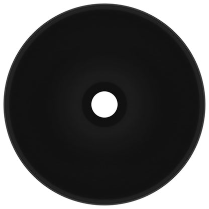 Lavandino Lusso Rotondo Nero Opaco 32,5x14 cm in Ceramica | homemem39