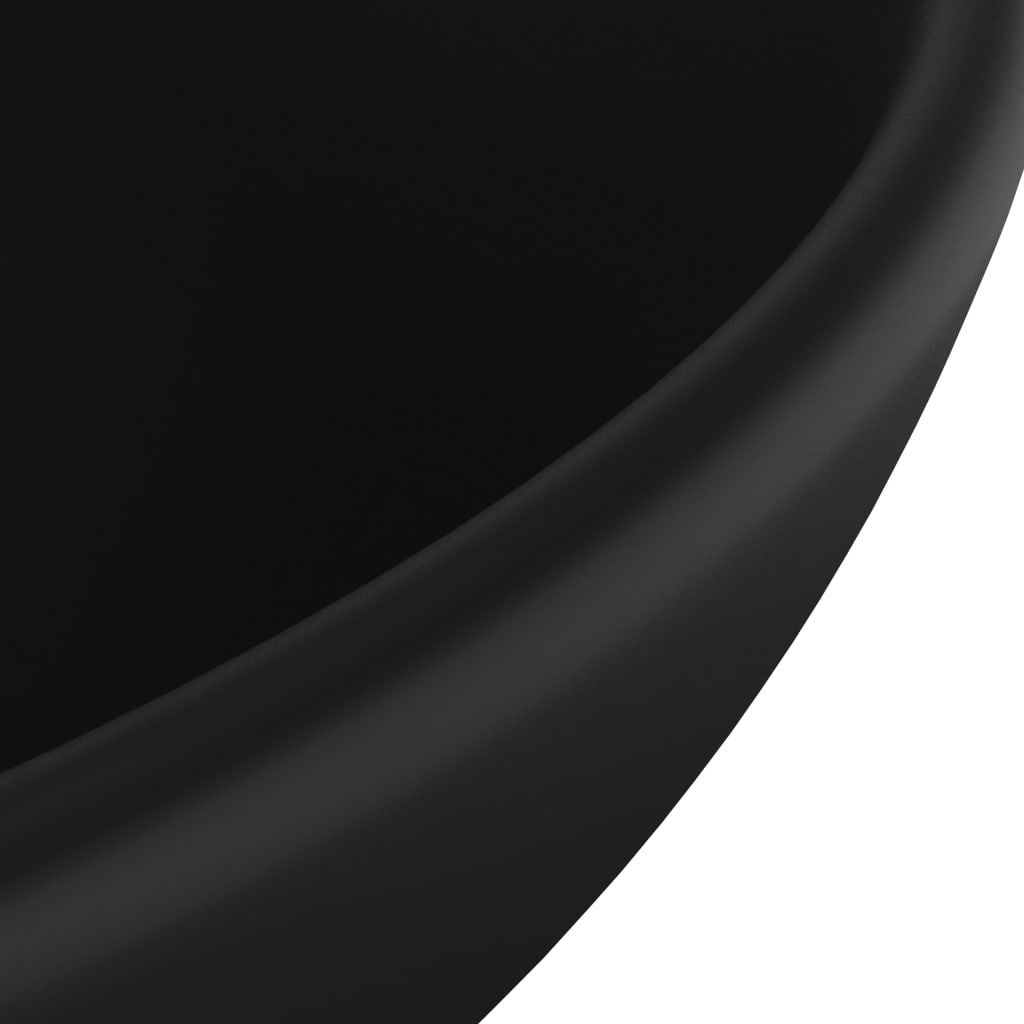 Lavandino Lusso Rotondo Nero Opaco 32,5x14 cm in Ceramica | homemem39