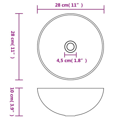 Lavandino da Bagno in Ceramica Rosa Opaco Rotondo