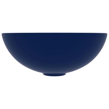 Lavandino da Bagno in Ceramica Blu Scuro Rotondo